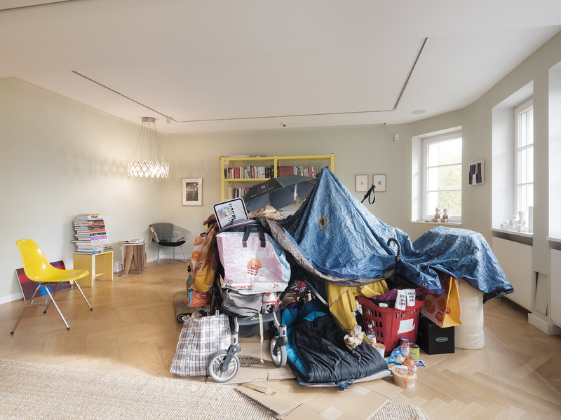  Blue Blanket II, Installation view nr. 3 of emersive space installation at Museum Giersch Goethe - University Frankfurt, 2024